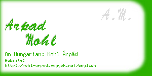 arpad mohl business card